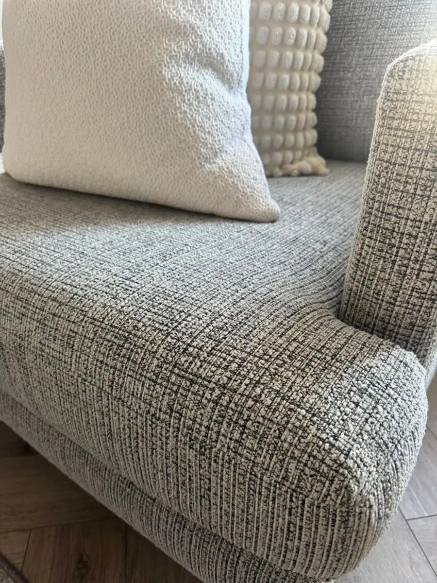 3 Seater Sofa, Armchair and Footstool Like New, Professionally Cleaned. - Image 4
