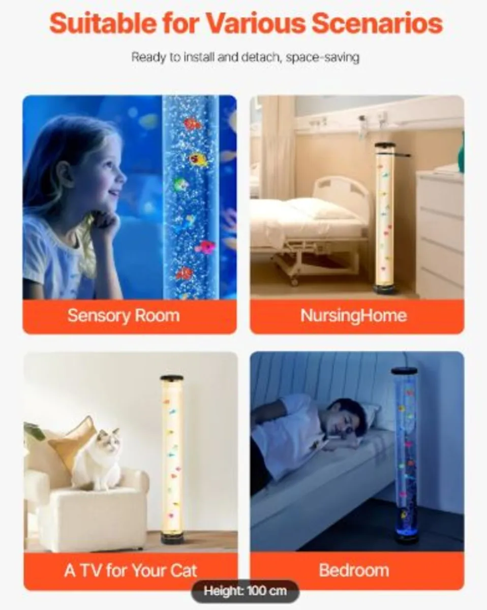 Bubble Tube Lamp 16 Color 1m Sensory Aquarium Lamp - Image 4