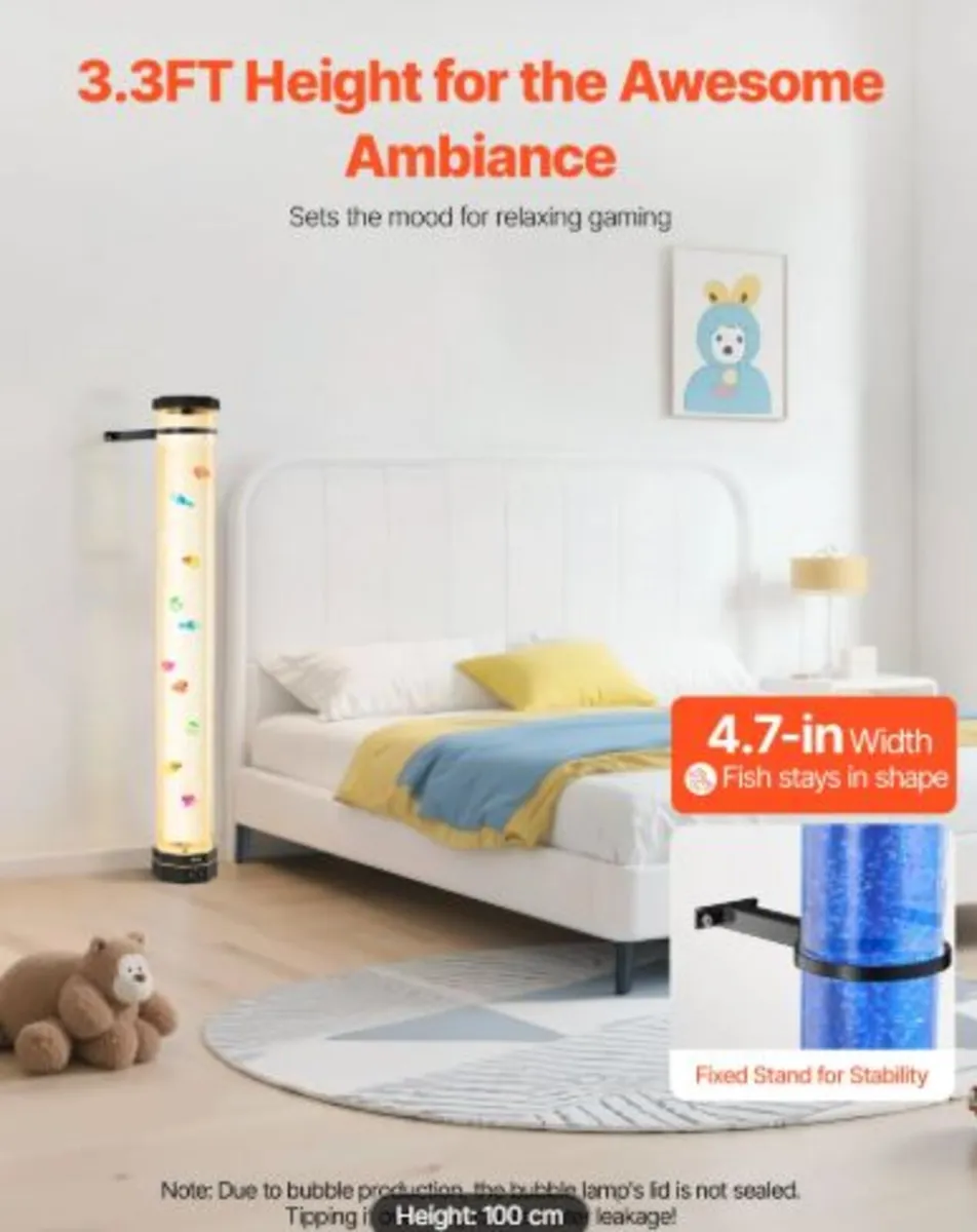 Bubble Tube Lamp 16 Color 1m Sensory Aquarium Lamp - Image 3