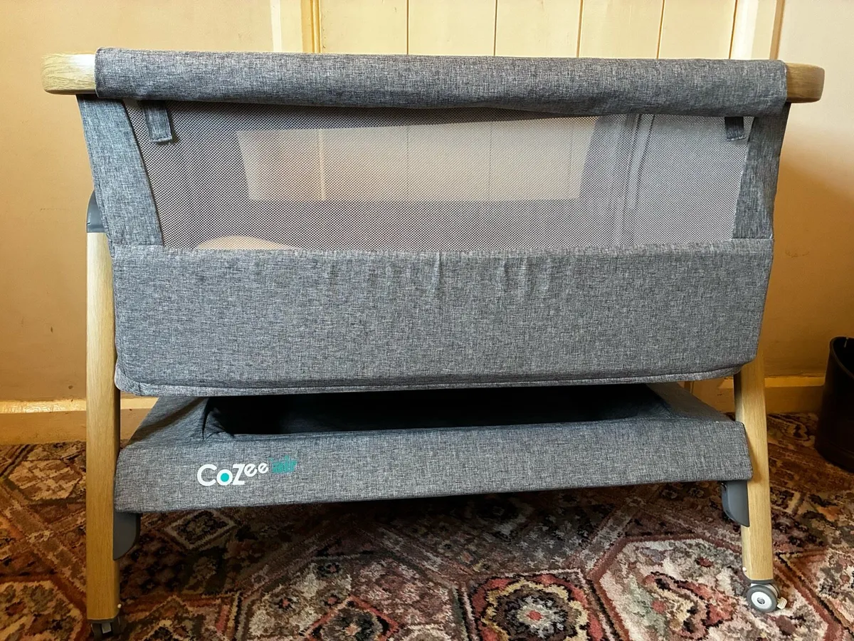 Tutti Bambini CoZee Air Bedside Crib – Grey - Image 1