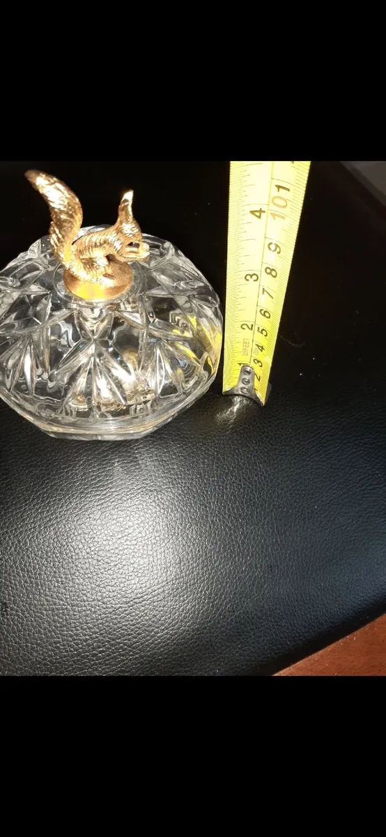 Vintage Killarney Crystal lidded trinket dish. - Image 1