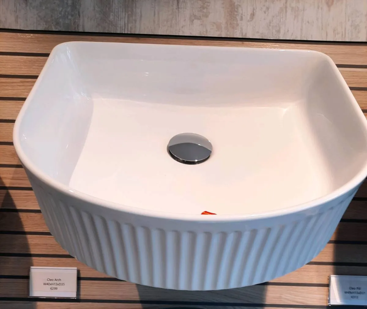 Arch Fluted Ceramic Vessel Basin - Image 1