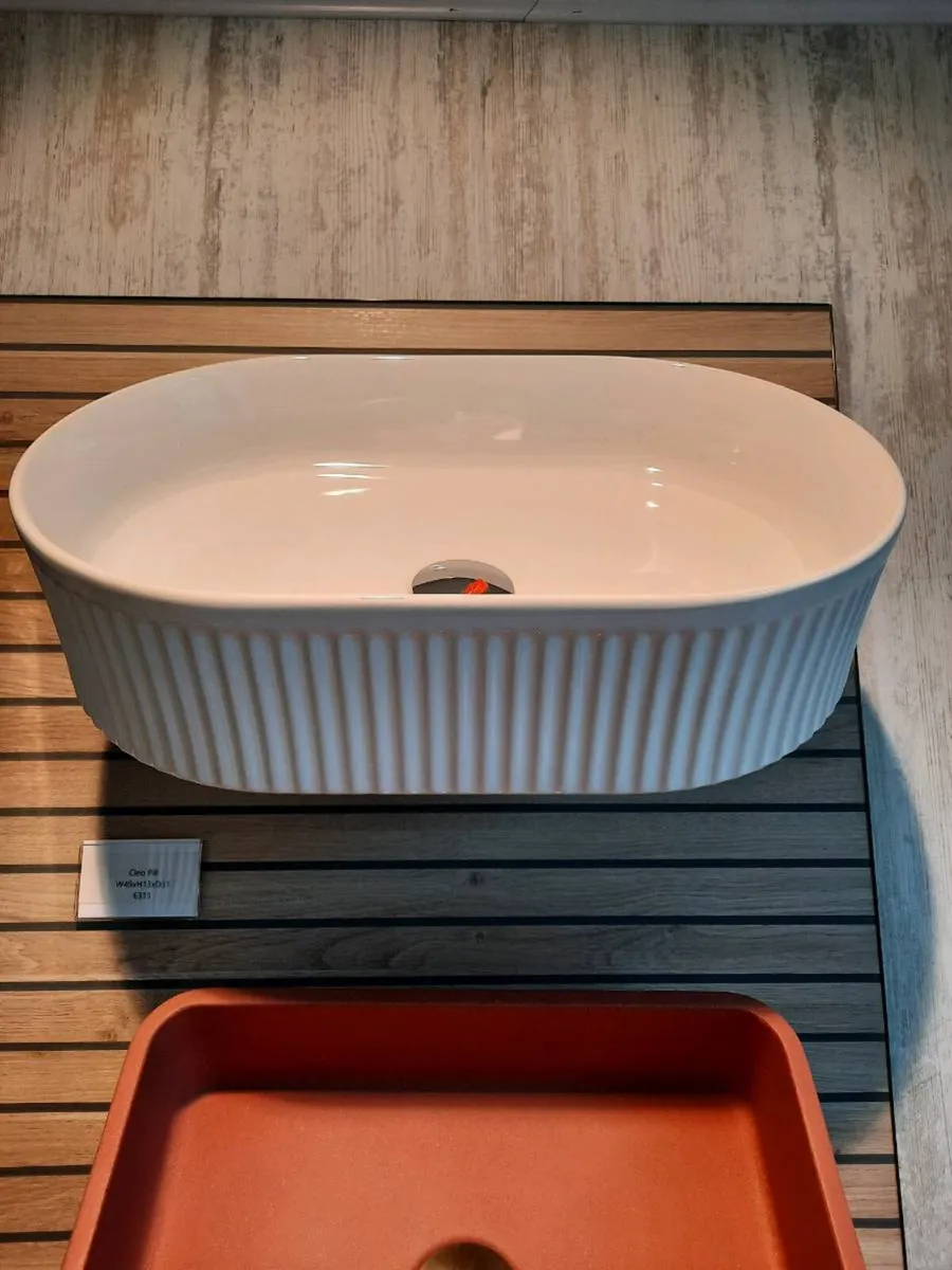 Pill Fluted Ceramic Vessel Basin - Image 2