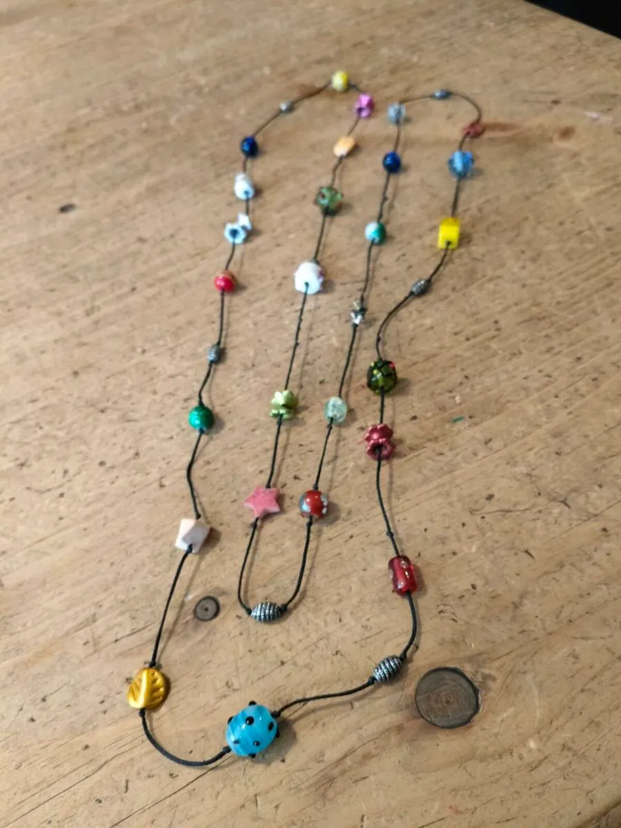 handmade funky necklace featuring a variety of col - Image 3