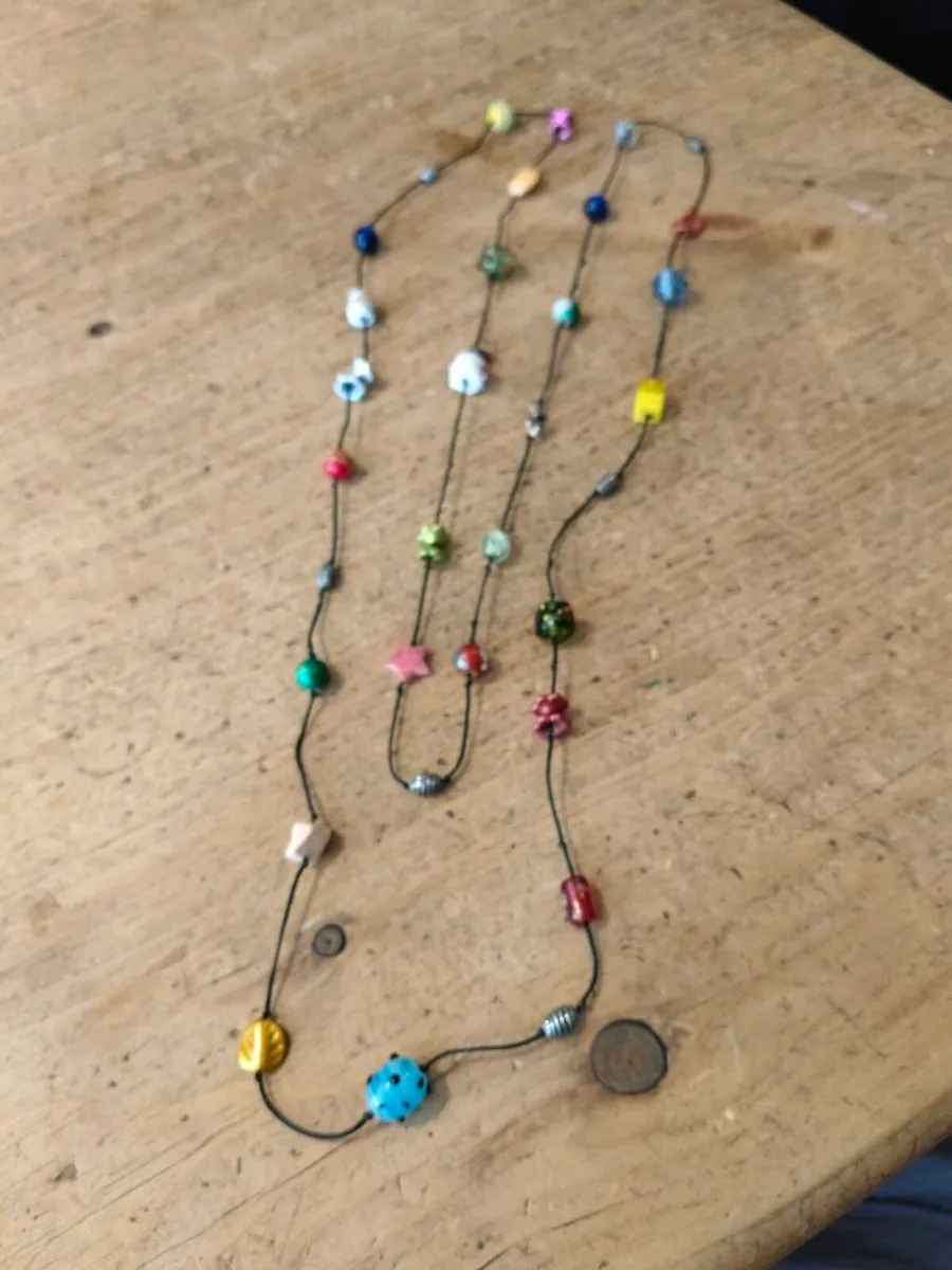 handmade funky necklace featuring a variety of col - Image 2