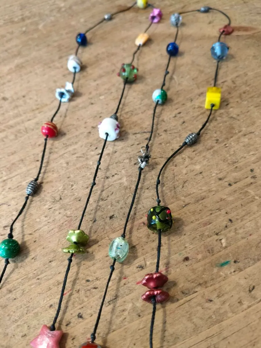handmade funky necklace featuring a variety of col - Image 4