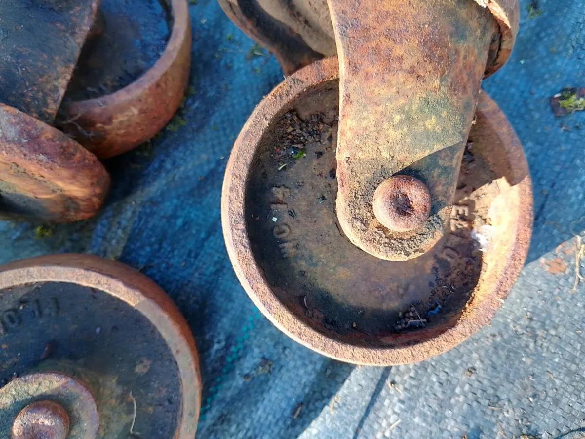 Vintage Flexello Cast Iron Industrial Casters - Image 2