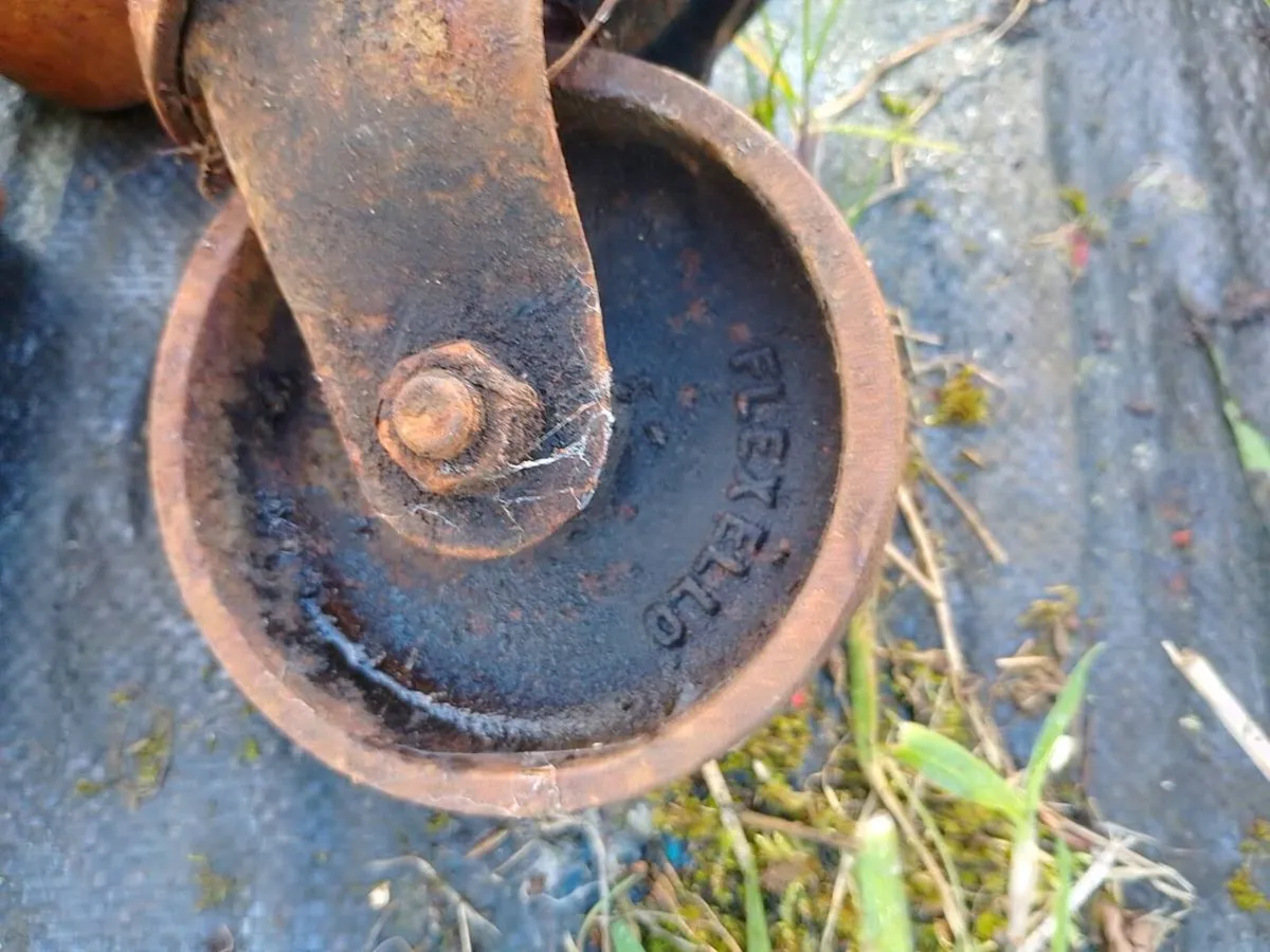 Vintage Flexello Cast Iron Industrial Casters - Image 3