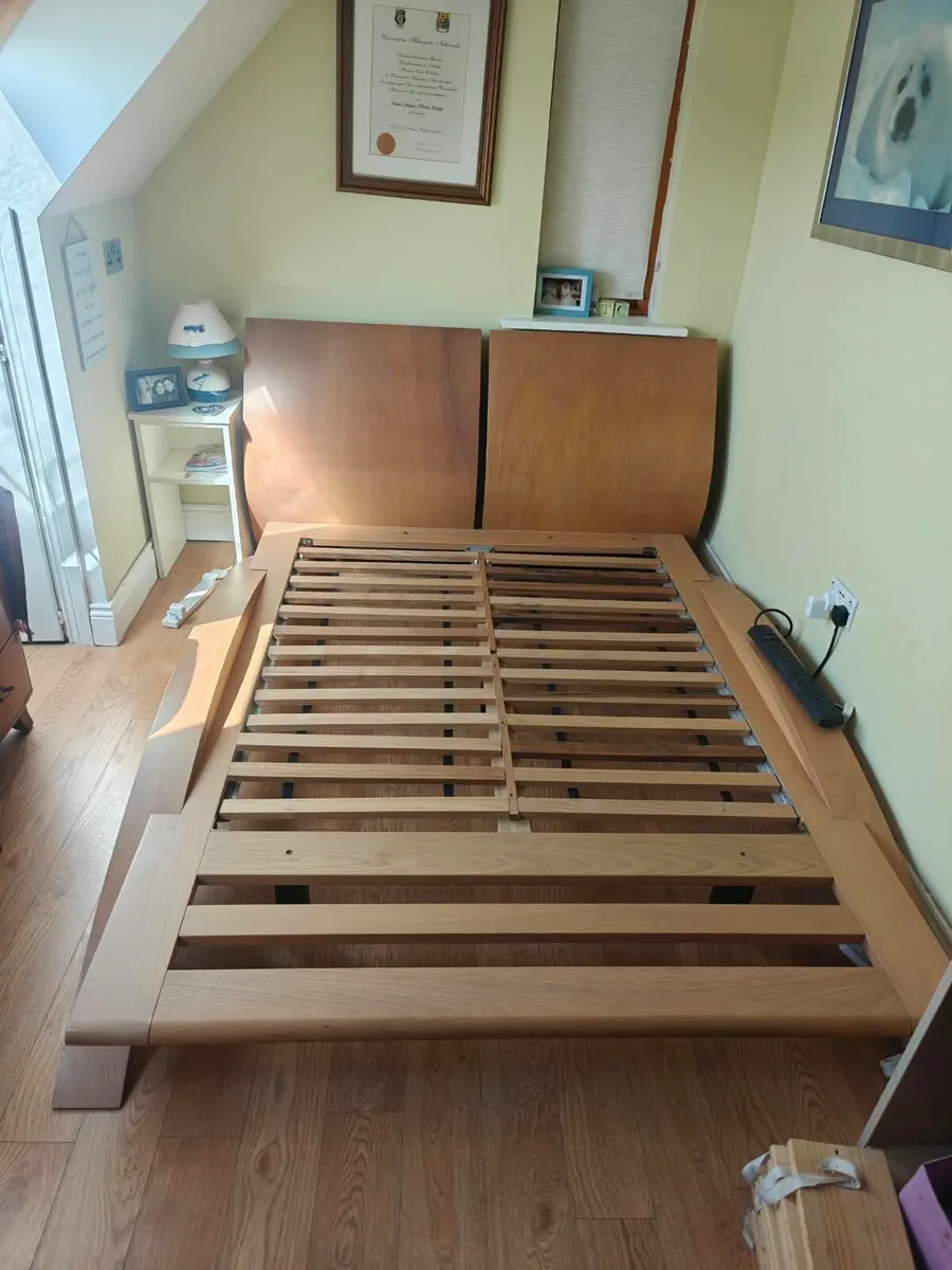 Double solid wood bed