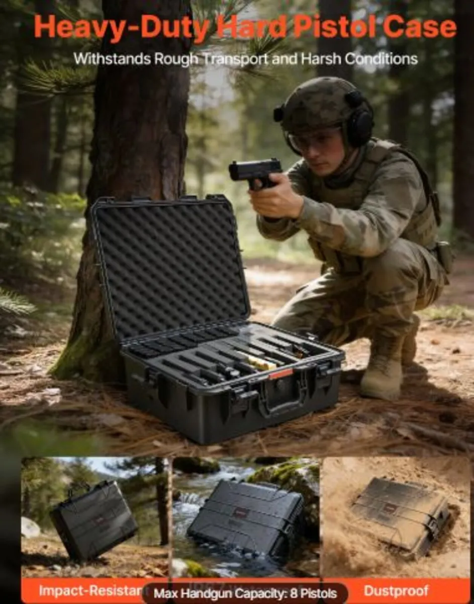 Hard Pistol Case, Heavy Duty Hard Gun Case - Image 3