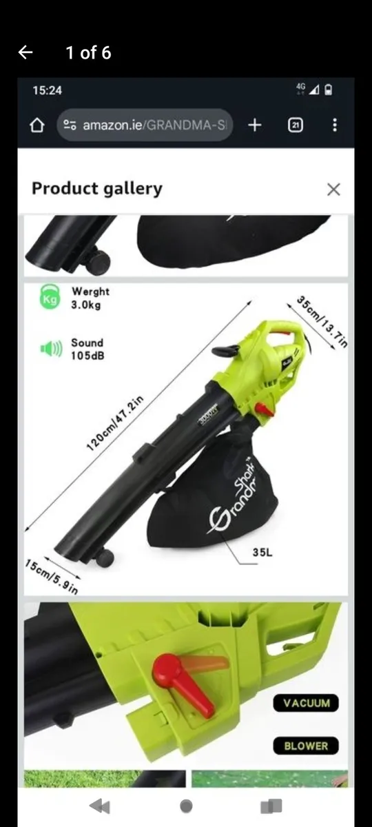 3 in 1 vacuum, blower, mulcher leaf blower - Image 1