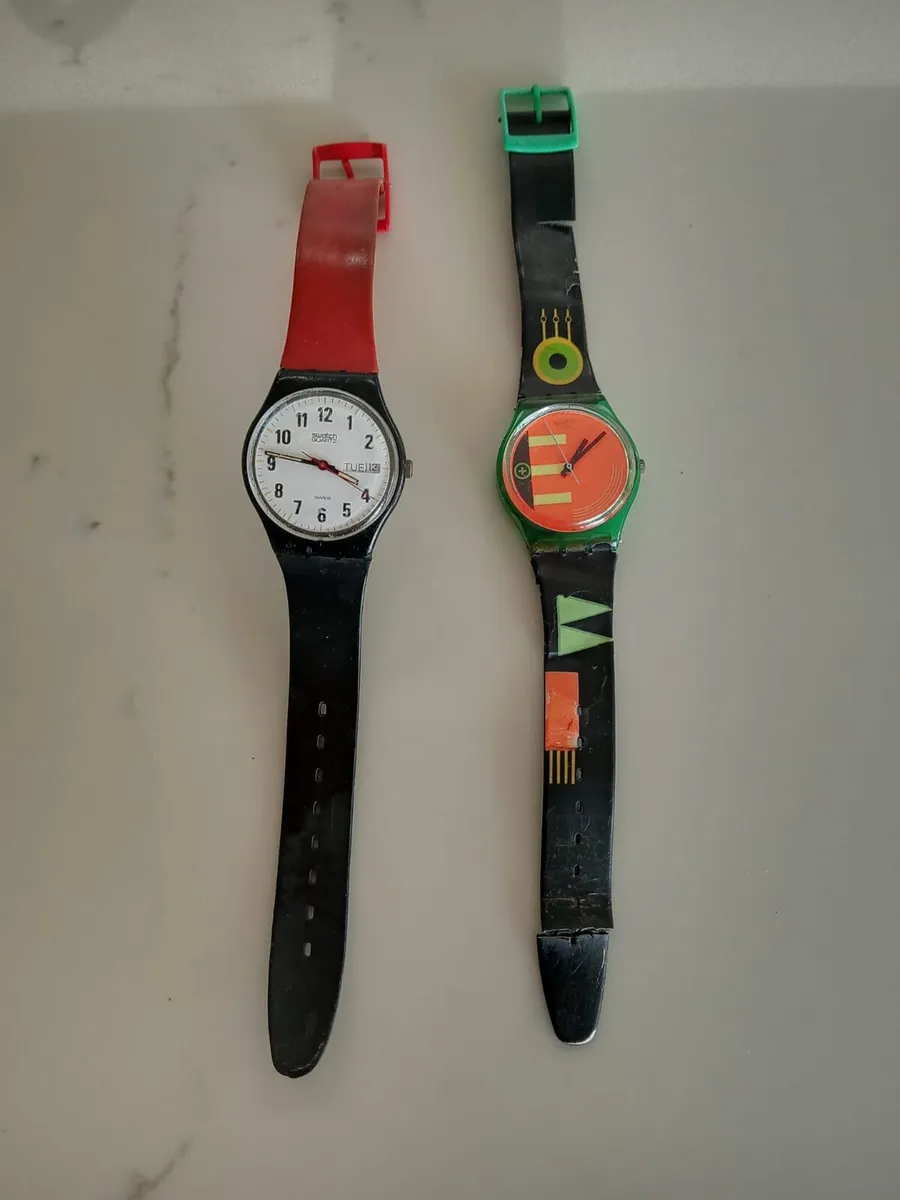 Pair of Vintage 1980s Swatch Watches - Image 1