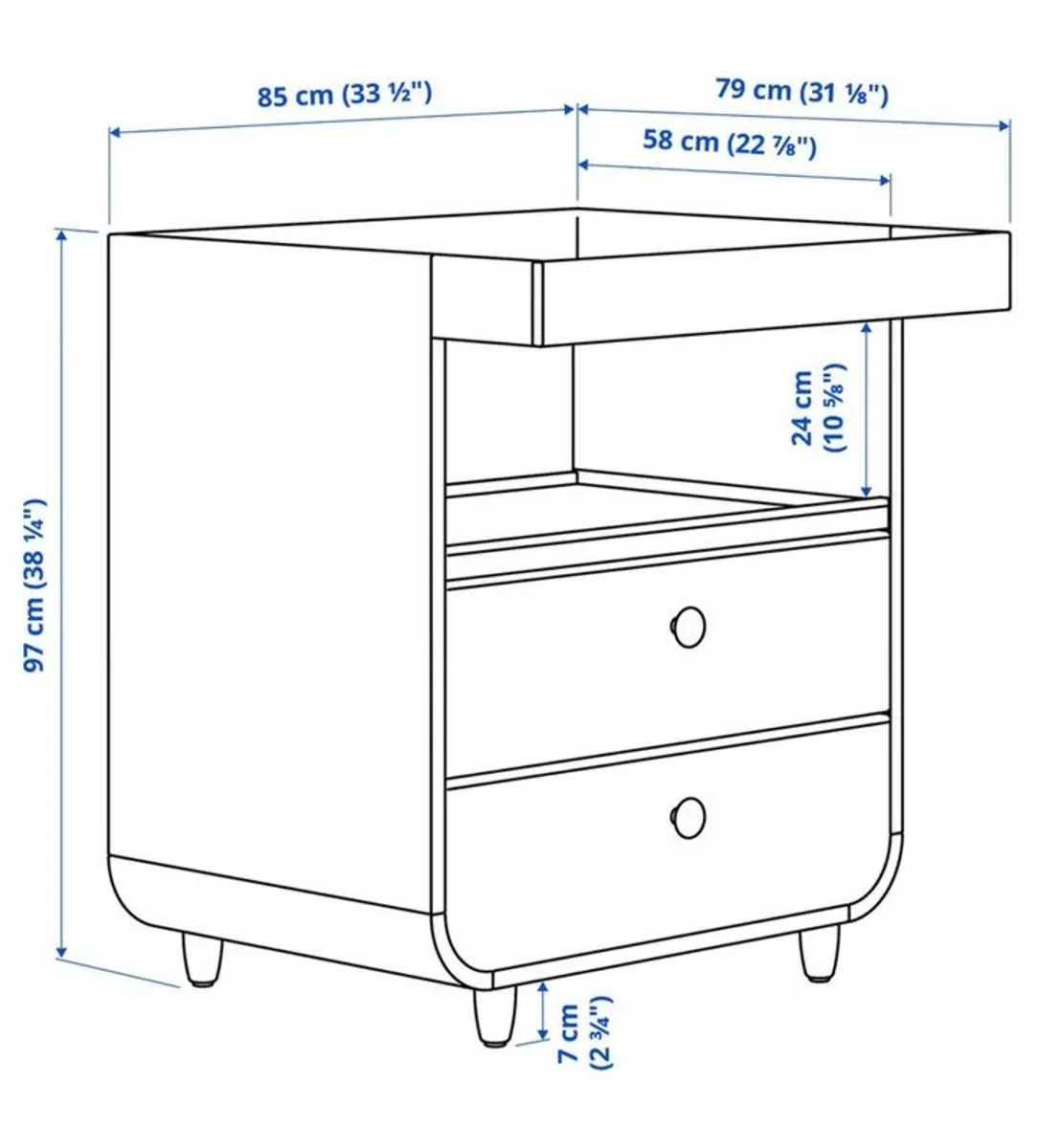 Baby Changing Table with Drawers: Ikea MYLLRA - Image 4