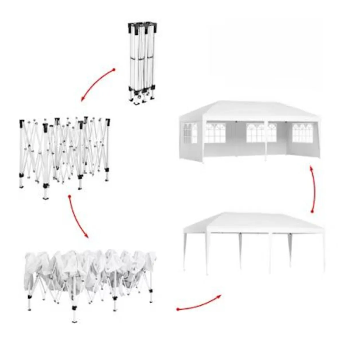 Gazebo Pop Tent 3x6m White Marquee Canopy - Image 3