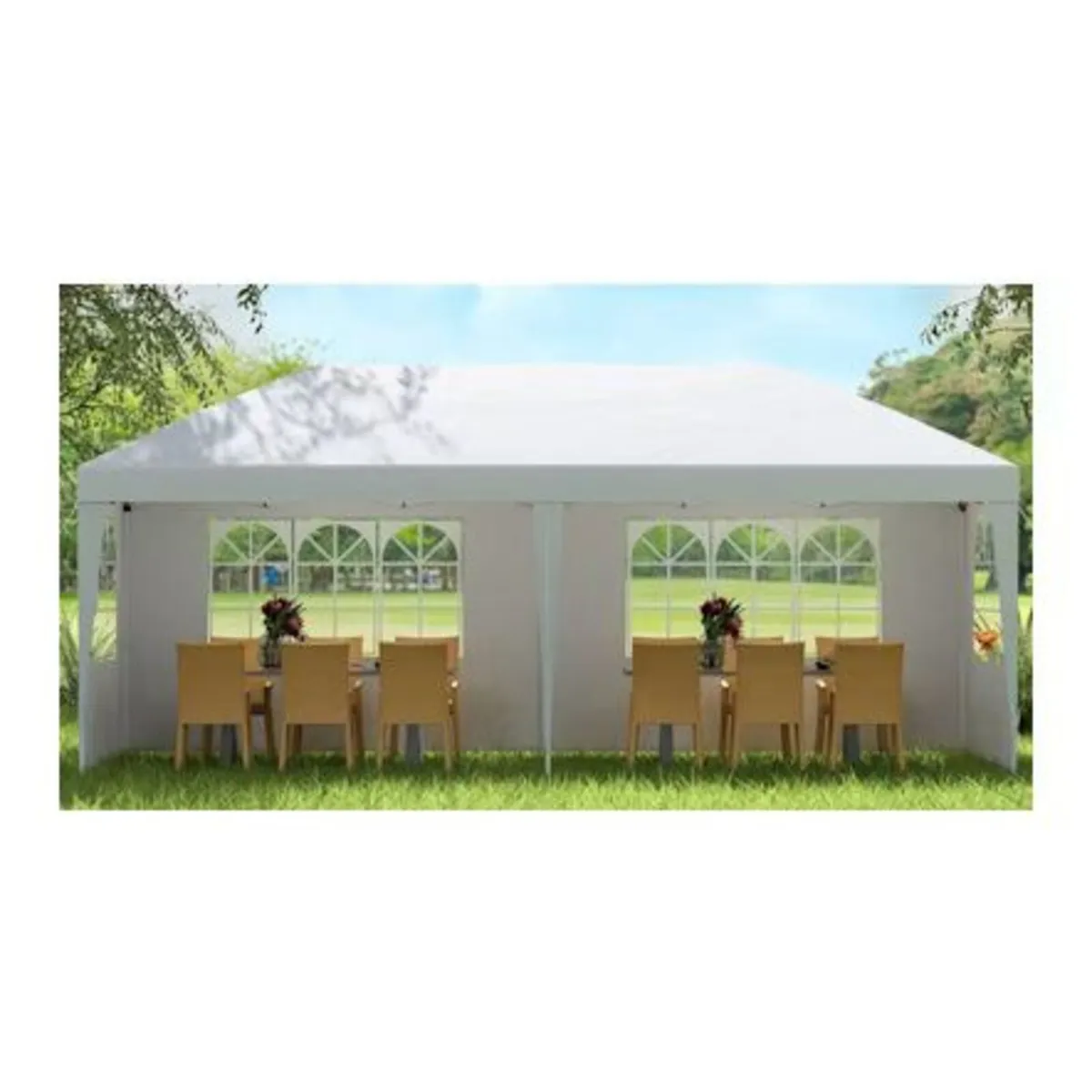 Gazebo Pop Tent 3x6m White Marquee Canopy - Image 4
