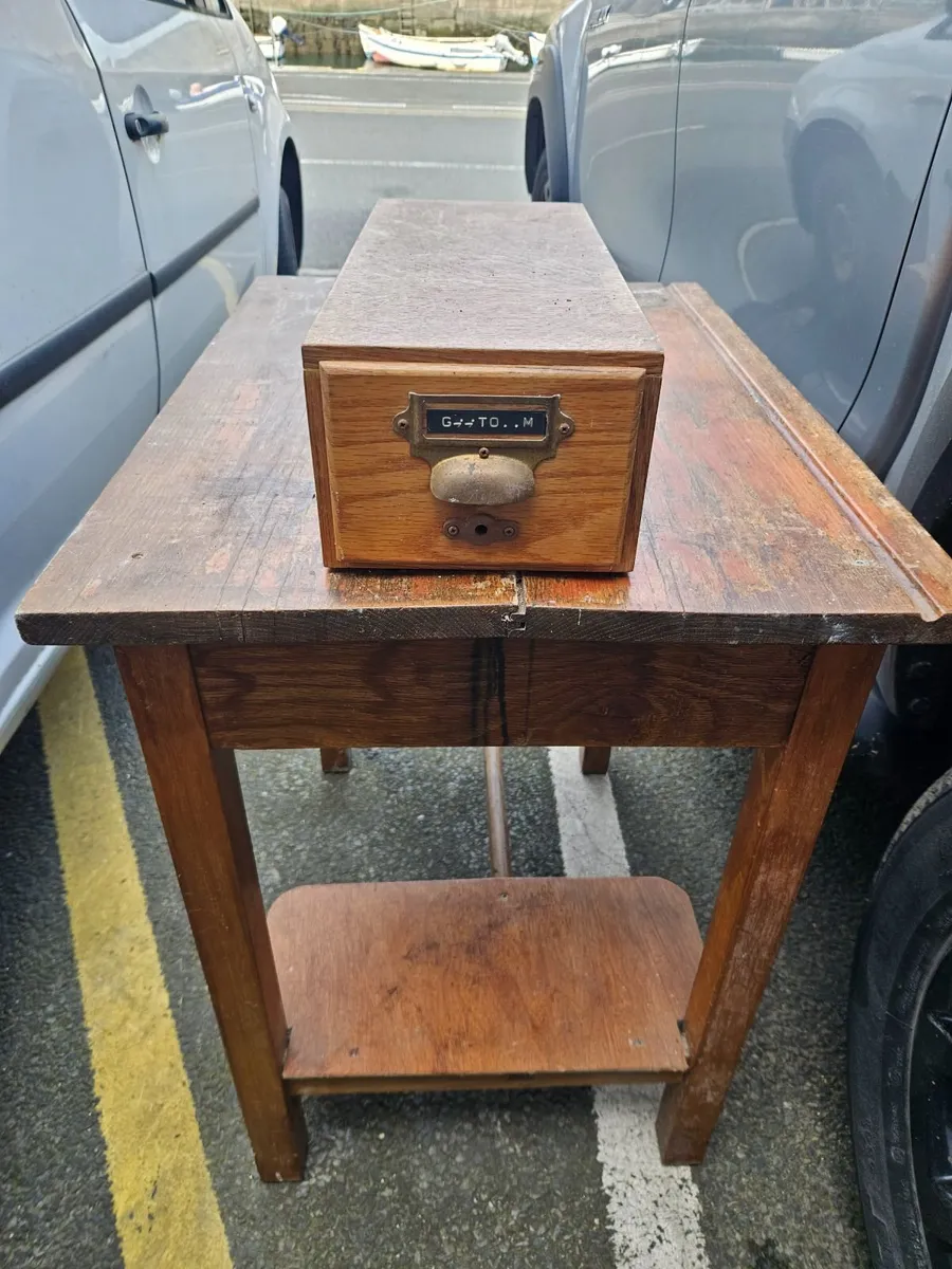 Vintage Retro Wooden Index Filing Card Cabinet - Image 3