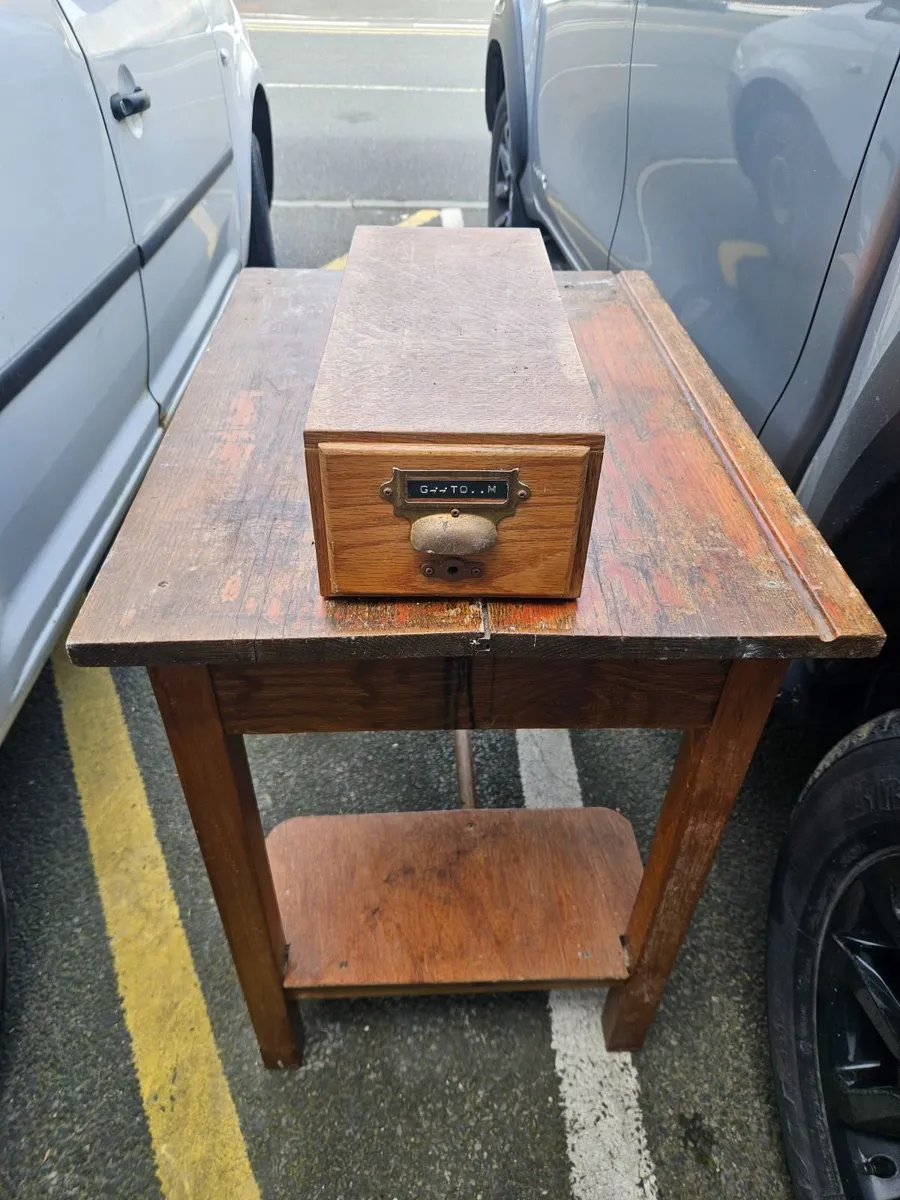 Vintage Retro Wooden Index Filing Card Cabinet - Image 1