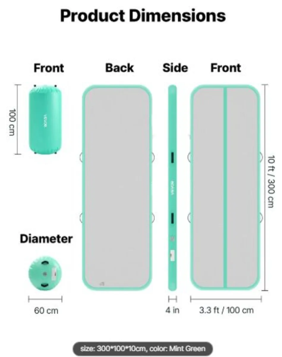 Inflatable Gymnastics Air Mat with Air Barrel 3m - Image 2