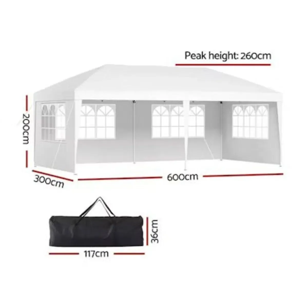 Gazebo 3x6m Outdoor Waterproof Folding Canopy - Image 1