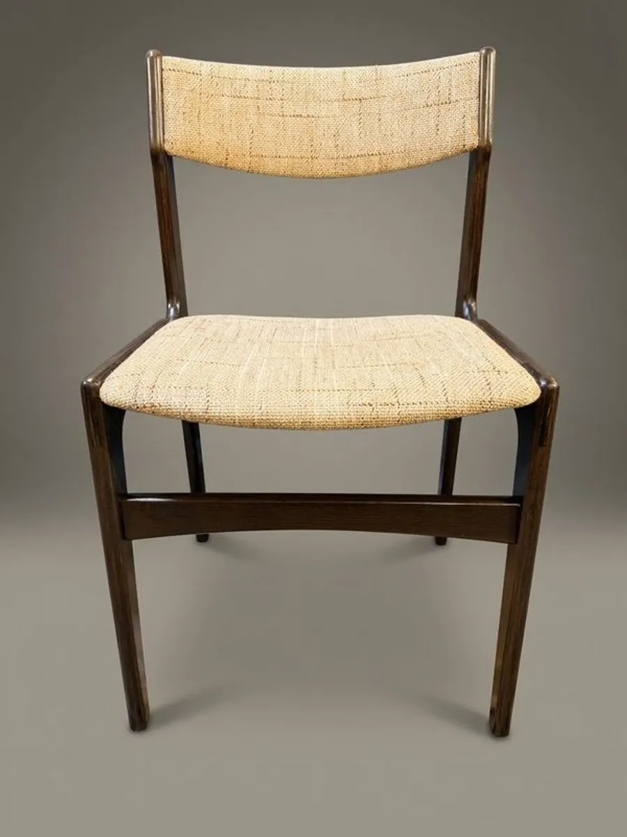 Set of 4 Mid-Century Danish Stained Oak Dining Chairs attributed to Erik Buch. - Image 2
