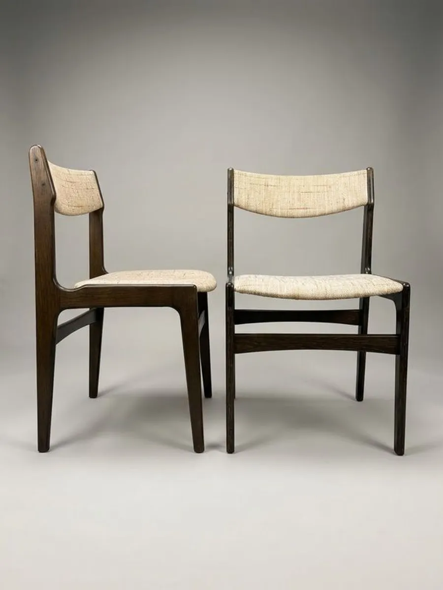 Set of 4 Mid-Century Danish Stained Oak Dining Chairs attributed to Erik Buch. - Image 3
