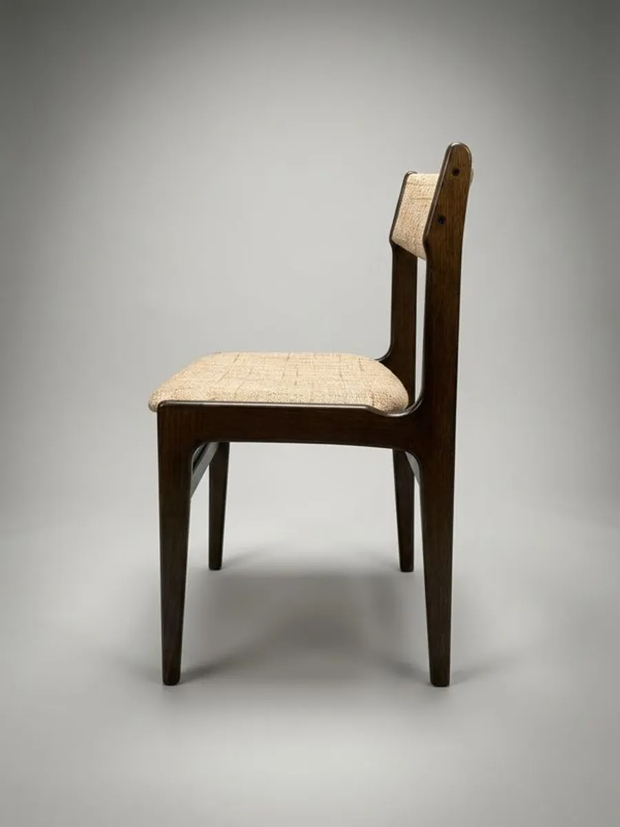 Set of 4 Mid-Century Danish Stained Oak Dining Chairs attributed to Erik Buch. - Image 4