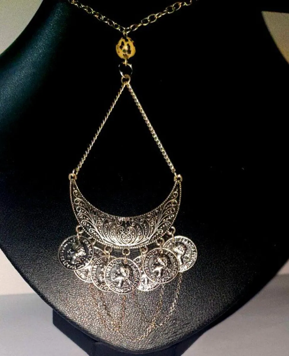 Vintage Boho Silver Statement Necklace - Image 3