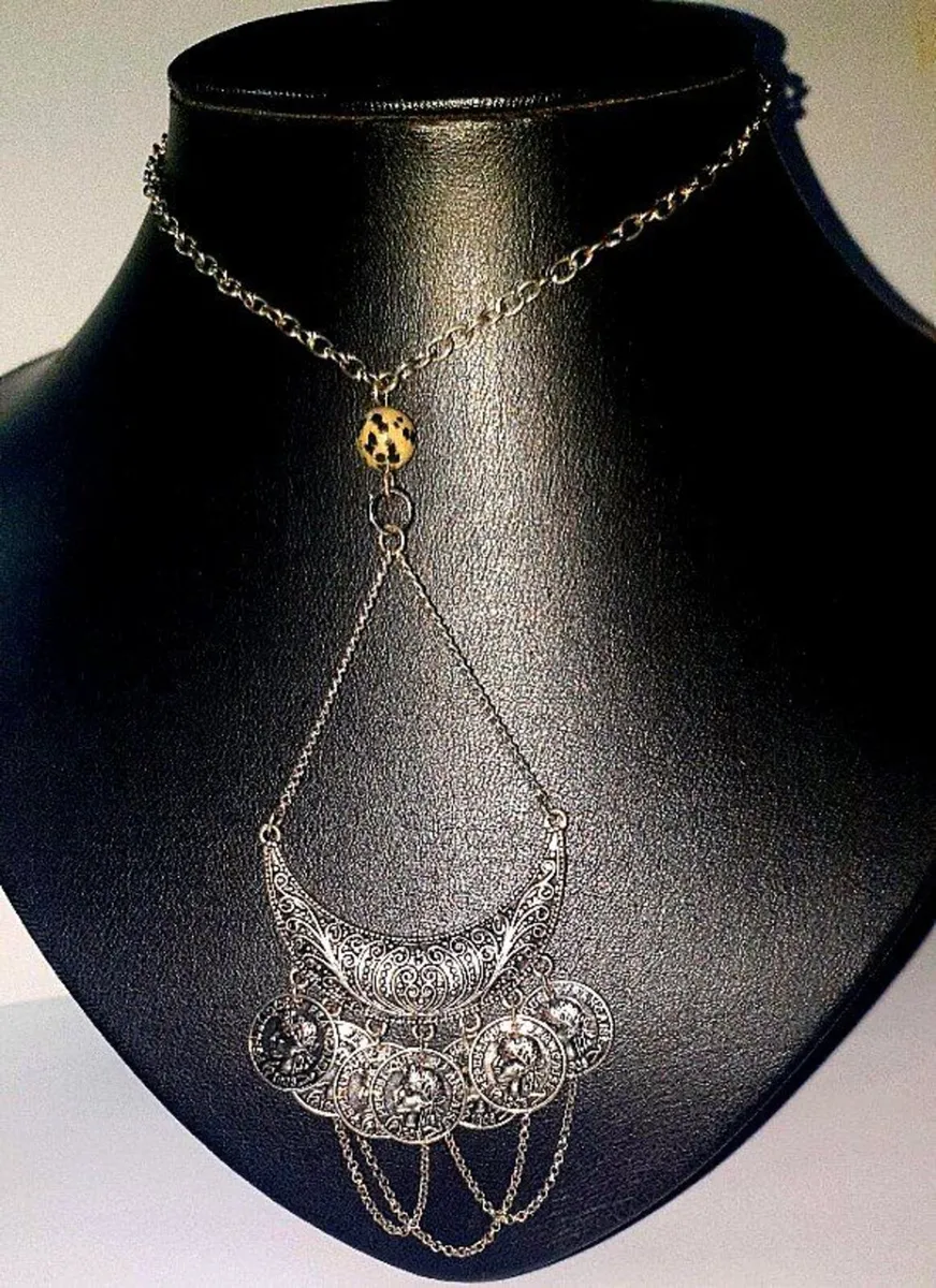 Vintage Boho Silver Statement Necklace - Image 4