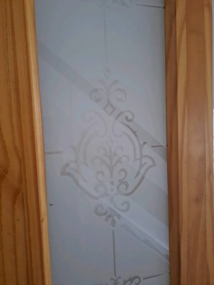 Solid Pine Internal Door Decorative Frosted Glass - Image 4