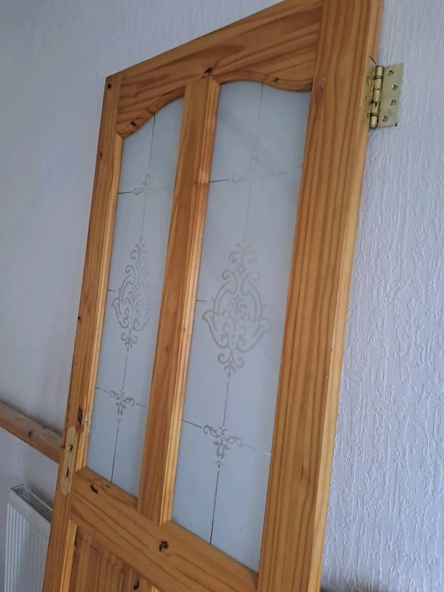 Solid Pine Internal Door Decorative Frosted Glass - Image 2
