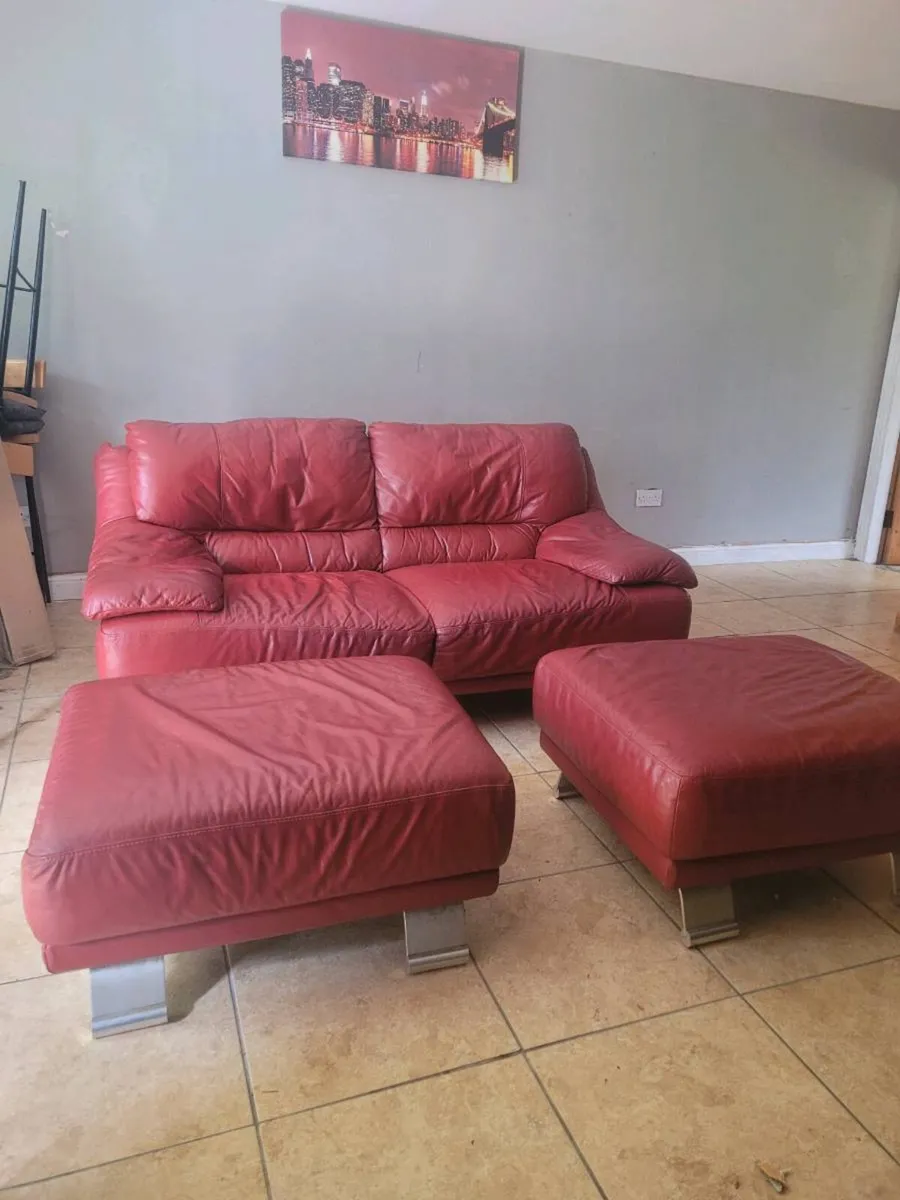 Italian leather couches - Image 2