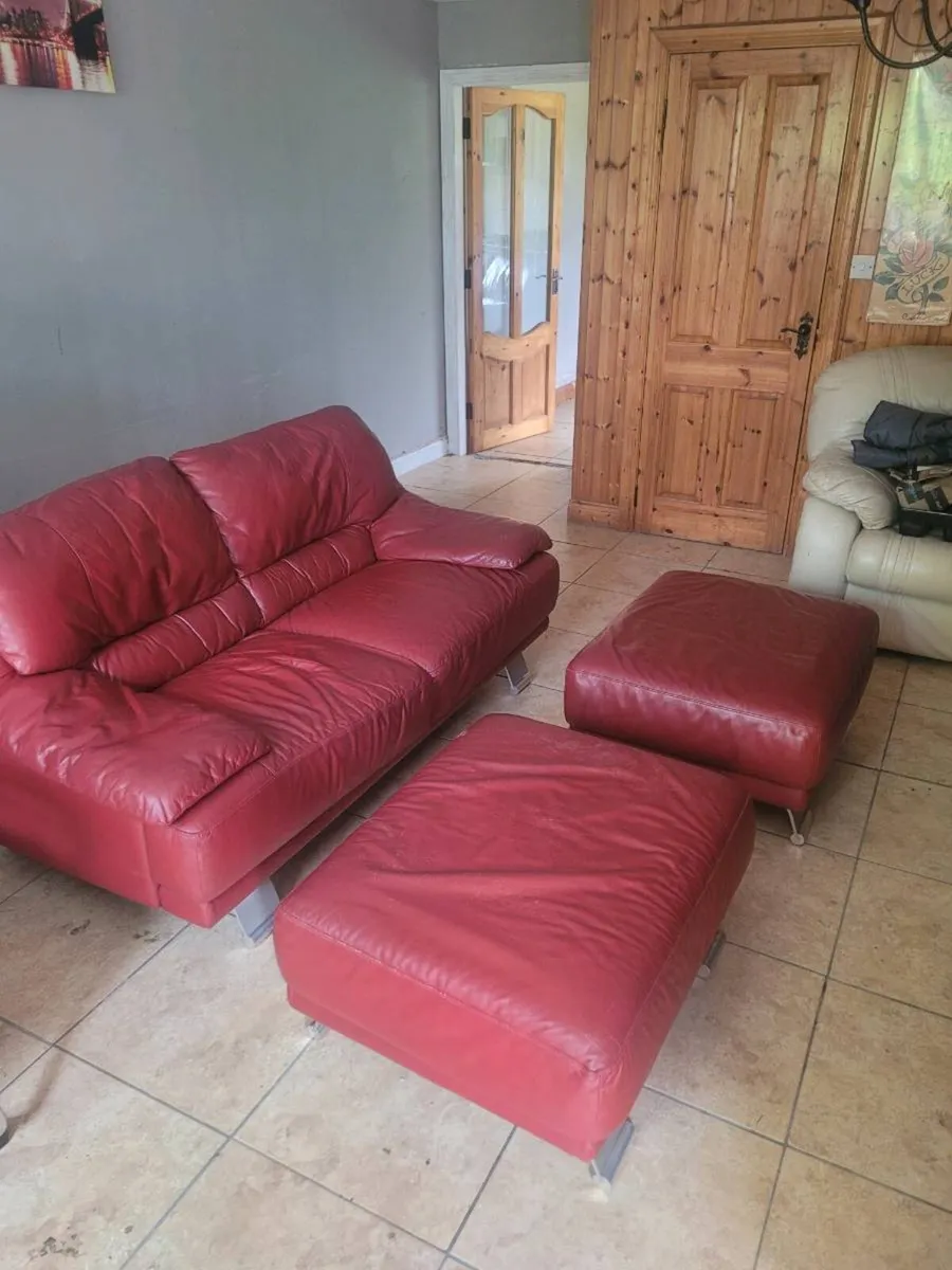 Italian leather couches - Image 1