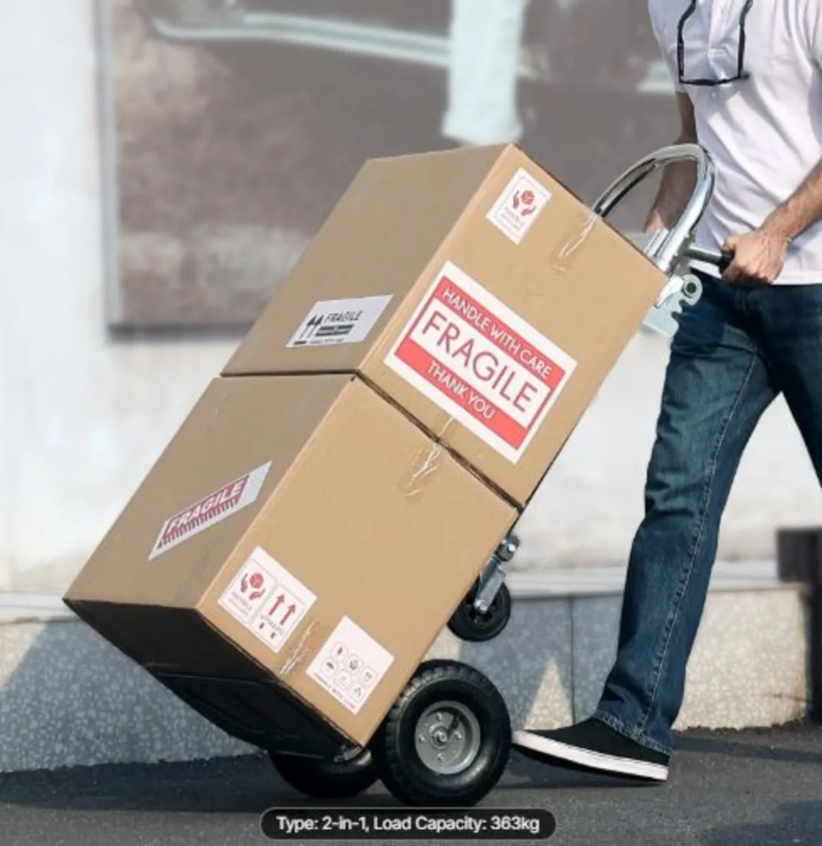 Aluminum Hand Truck, 2 in 1, 362.9kg Load Capacity - Image 4