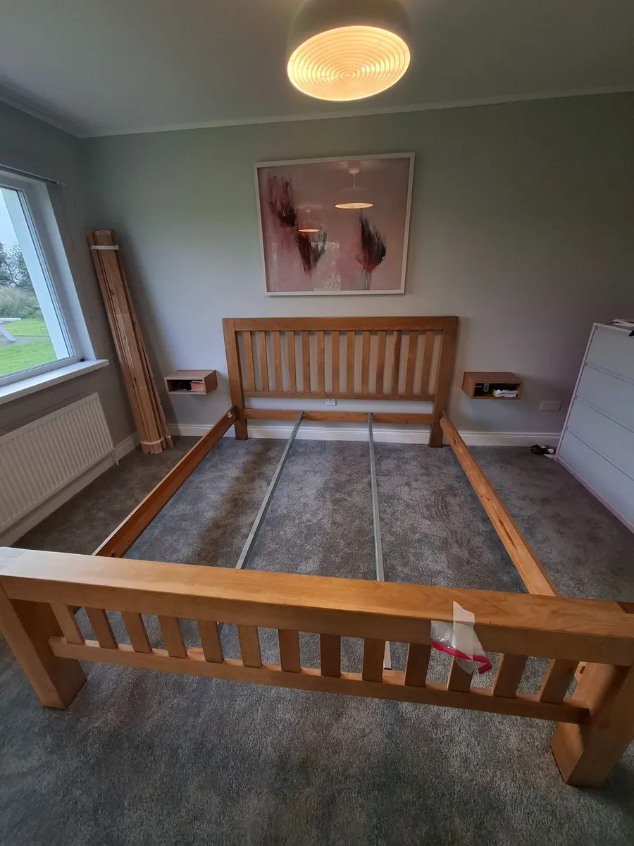 Bed Frame - 6' Super King Solid Oak - Image 1