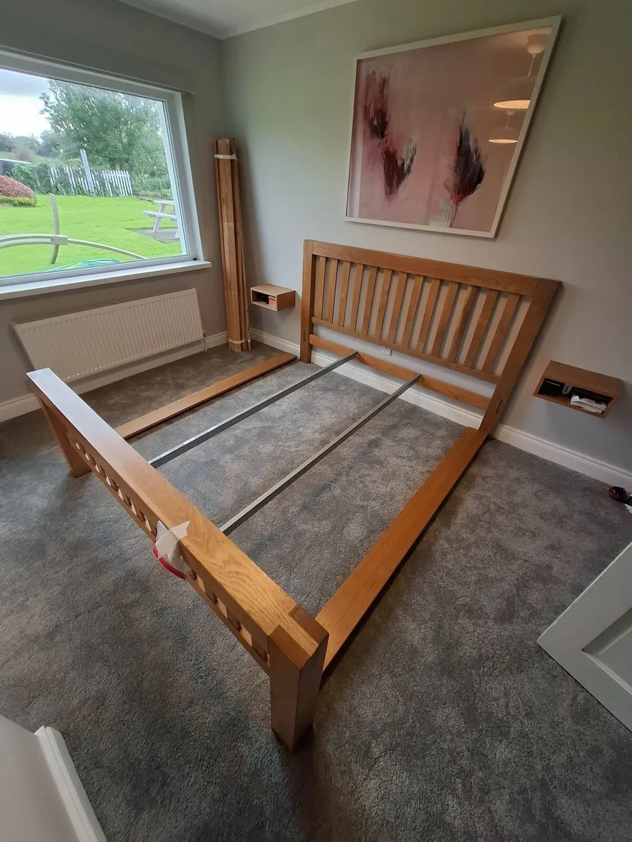 Bed Frame - 6' Super King Solid Oak - Image 2