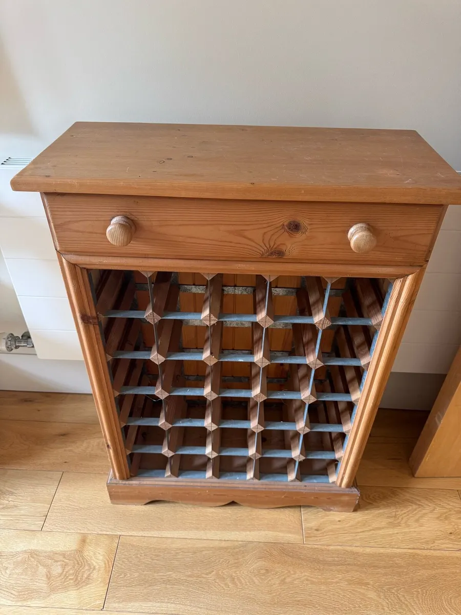 Solid Pine Wine Rack & Bottle Storage Cabinet