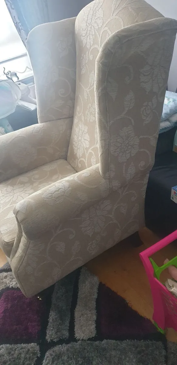 Queen Anne higj back armchair - Image 2