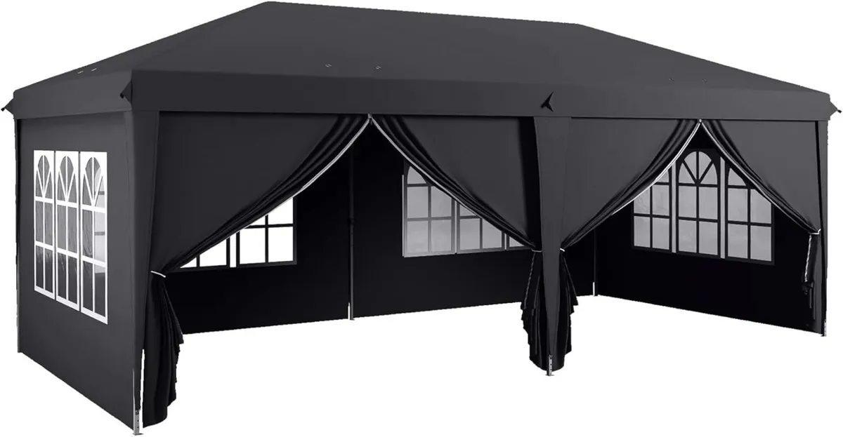 Gazebo 3x6m Pop Up Tent with Sides Windows - Image 4