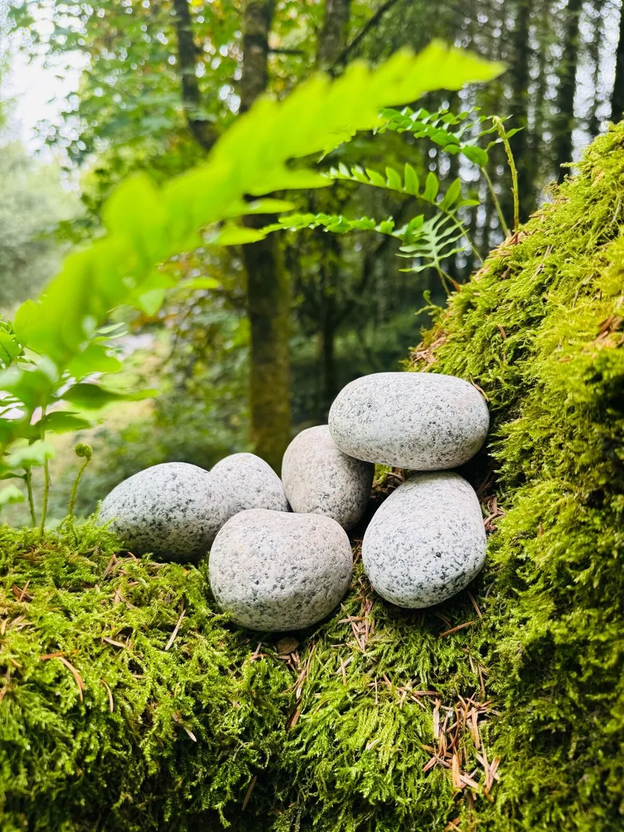 Memorial stones, polished grave pebbles, slate. - Image 1