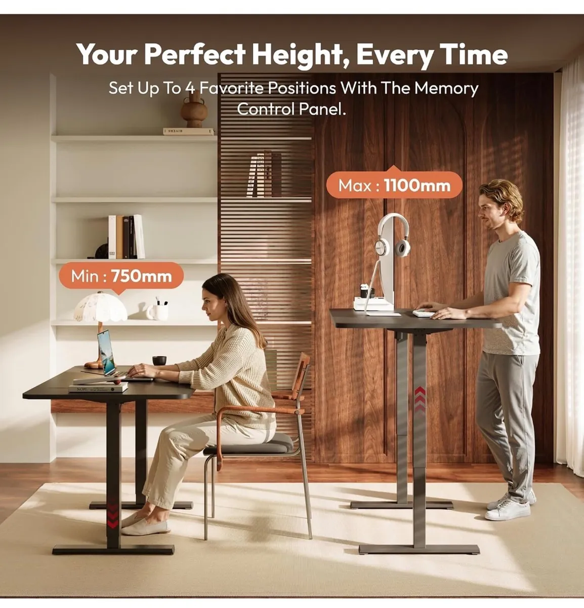 Electric Standing Desk 110 * 54 One Piece Height A - Image 3