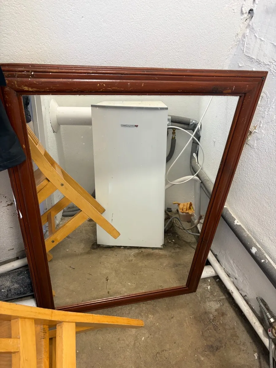 wooden framed mirror - Image 1