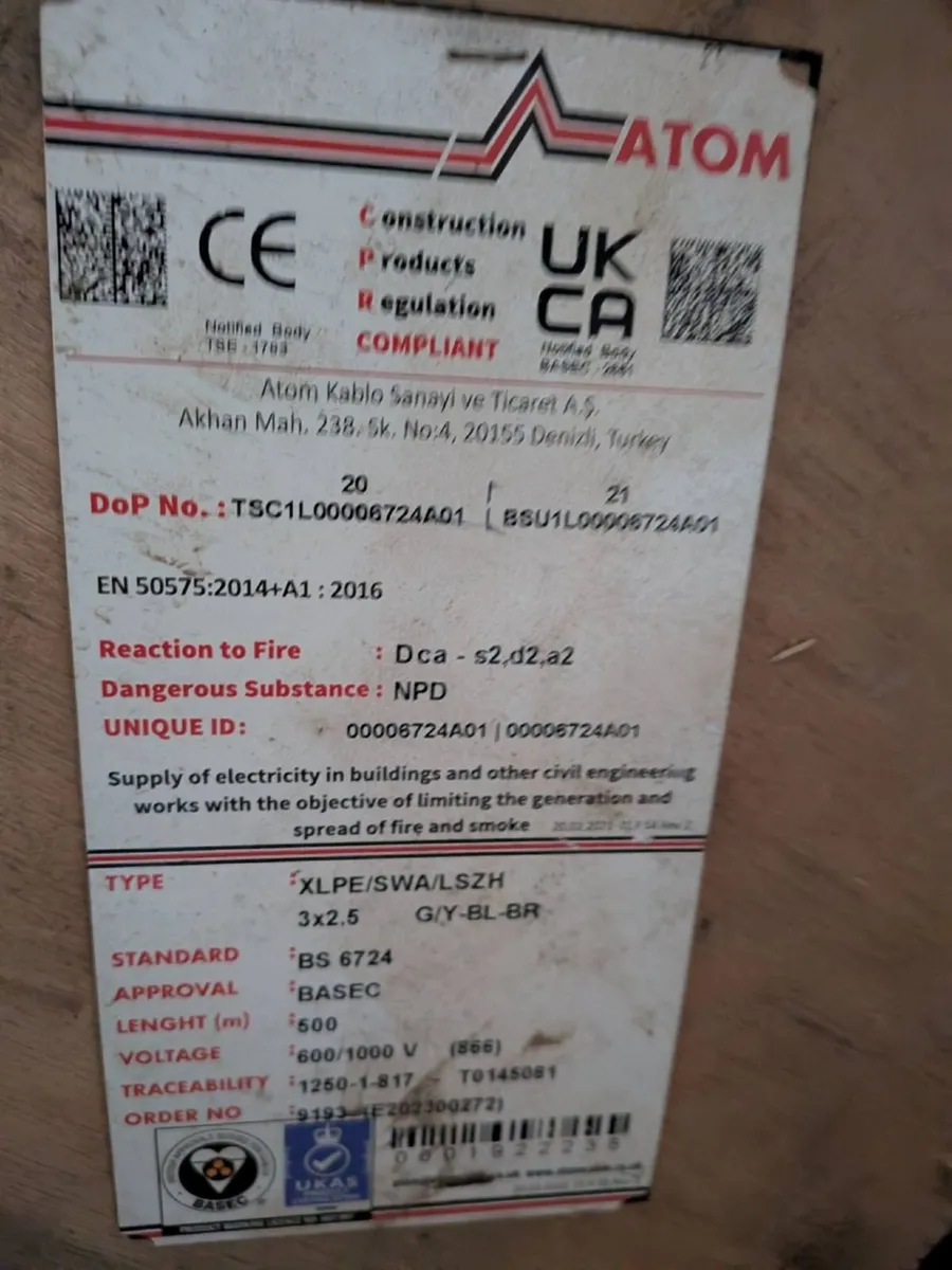 Cable 3 x 2.5 mm - galvanised steel braid - Image 2