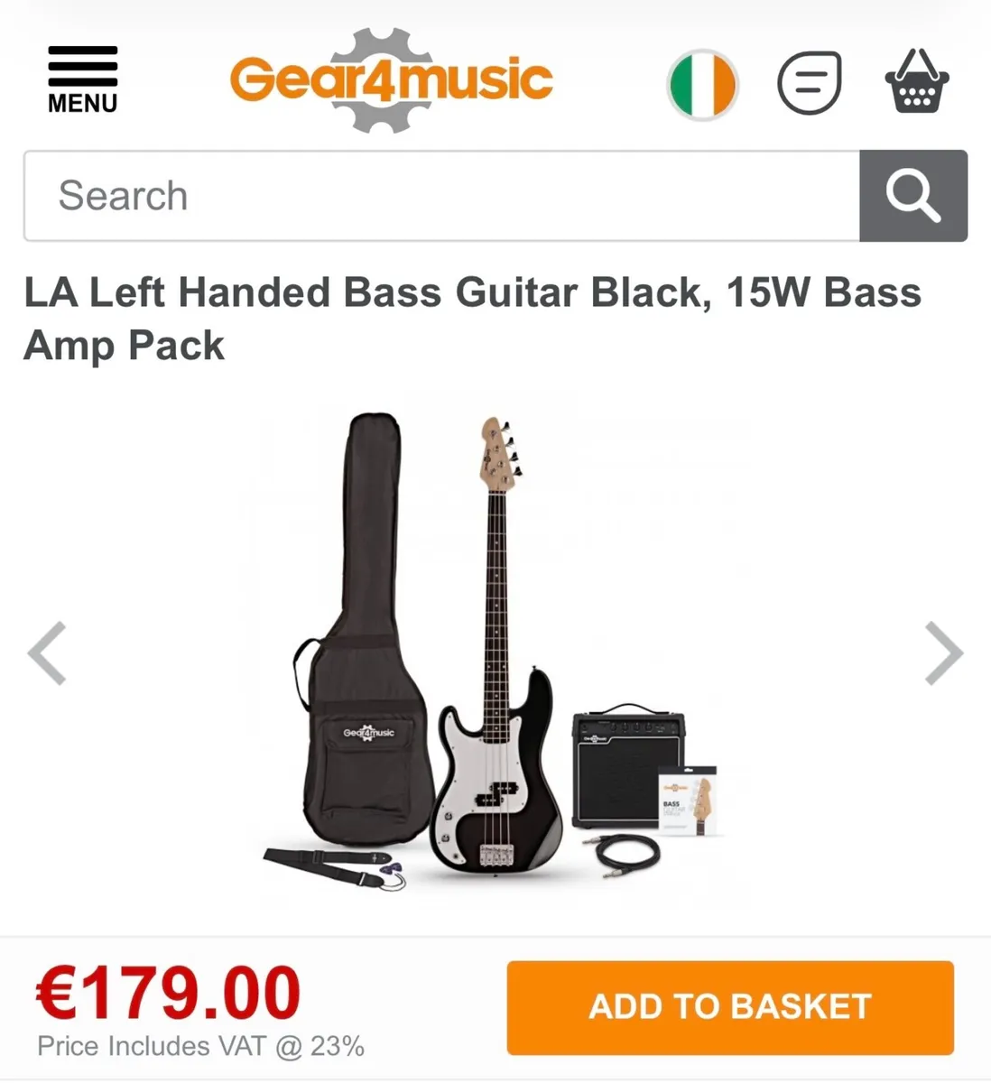 Left Hand Bass Guitar and Amp - Image 2