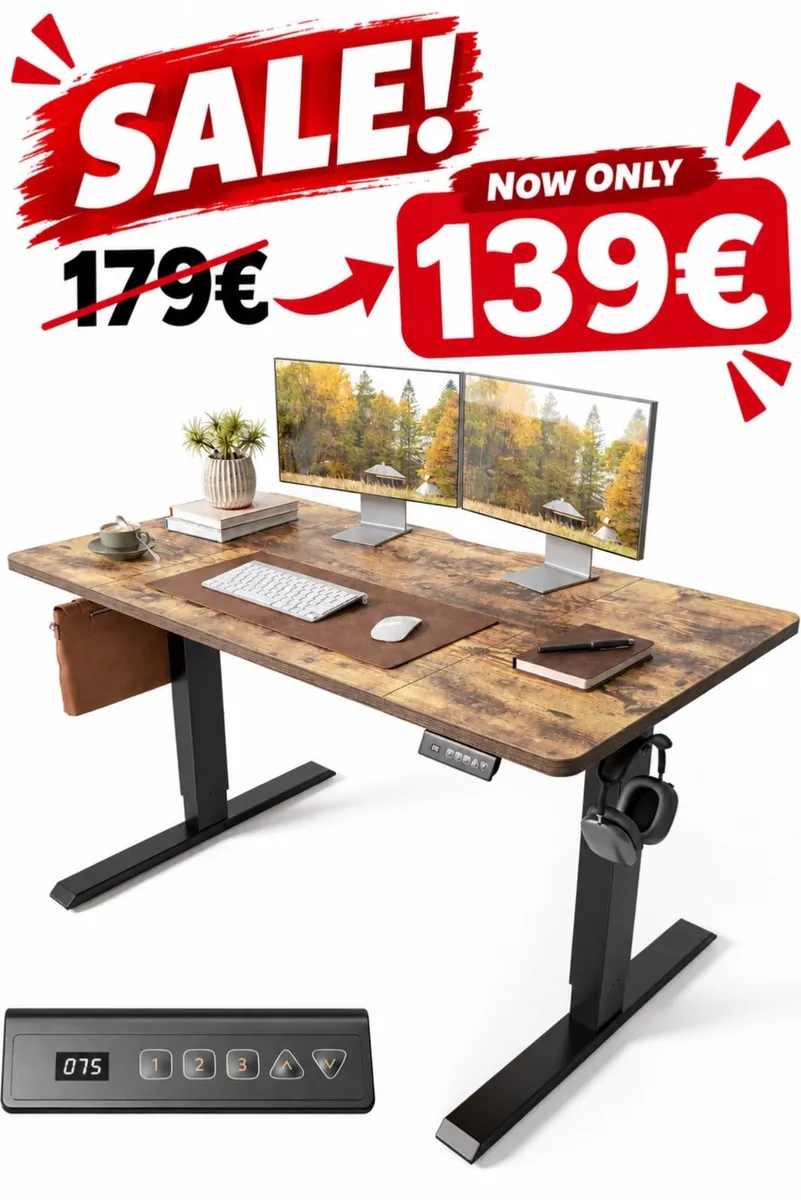 Electric Standing Desk 120 x 60 cm, Height Adjusta - Image 1