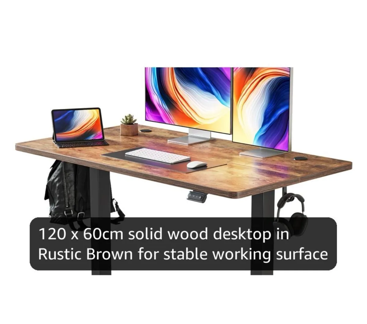 Electric Standing Desk 120 x 60 cm, Height Adjusta - Image 2