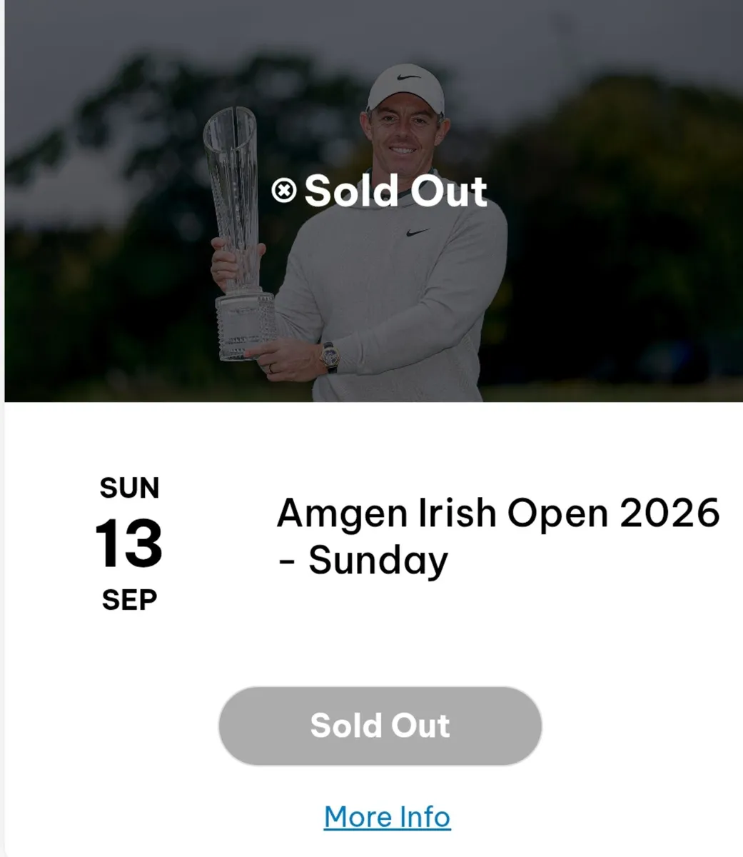 Amgen Irish Open - Sunday Ticket Sept 13th