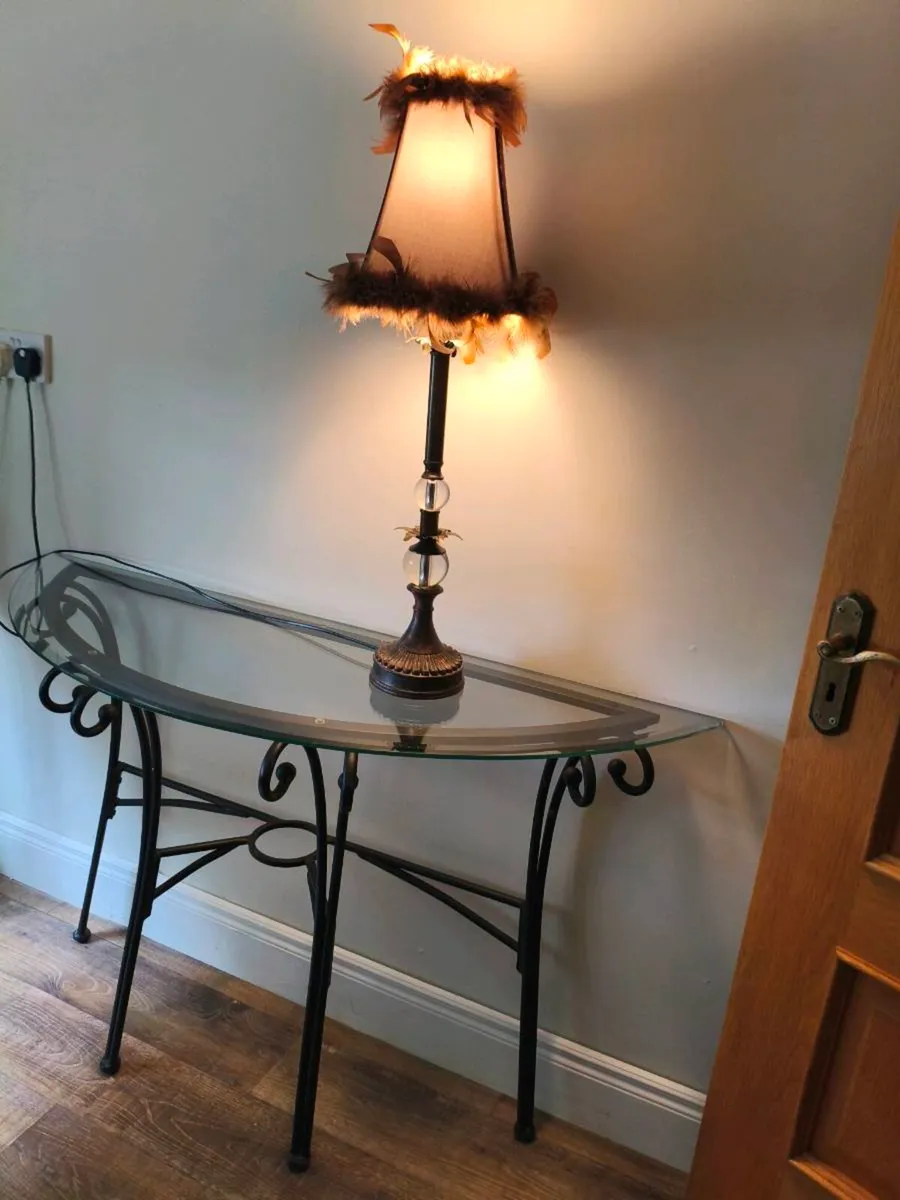 Beautiful half moon glass,top table like new - Image 2