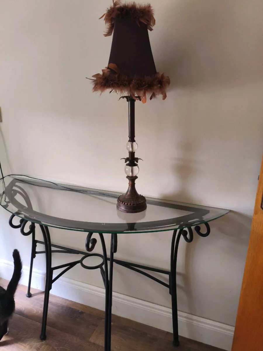 Beautiful half moon glass,top table like new - Image 3