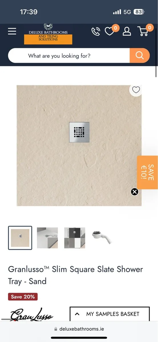Slate Shower Tray 900x900 - Image 1