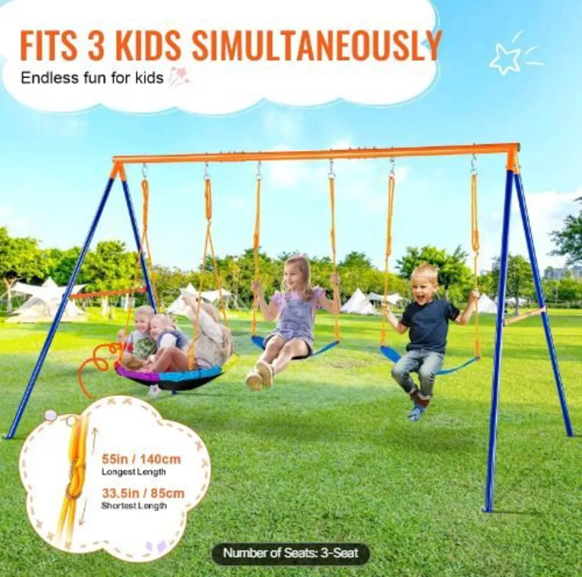 Swing Sets for Backyard, 600lbs Load - Image 1